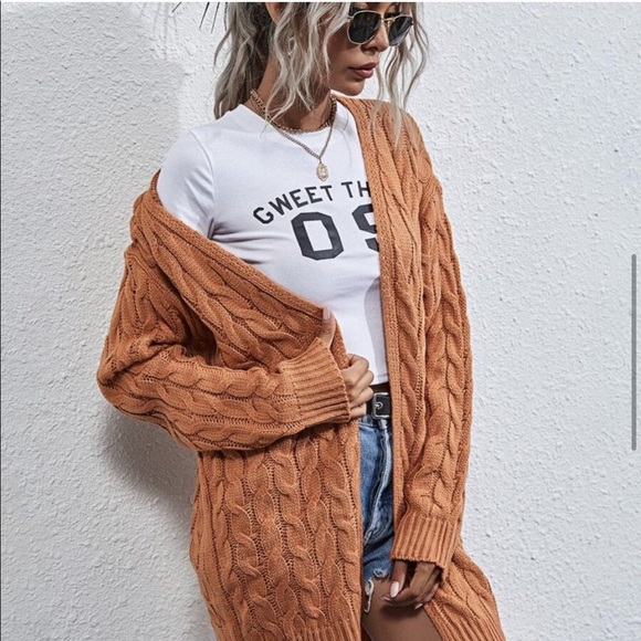 Rust Textured Cardigan - Picture 4 of 7